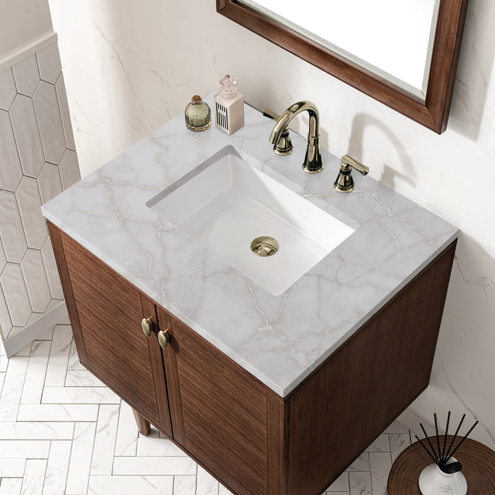 Amberly 30" Single Vanity in Mid-Century Walnut