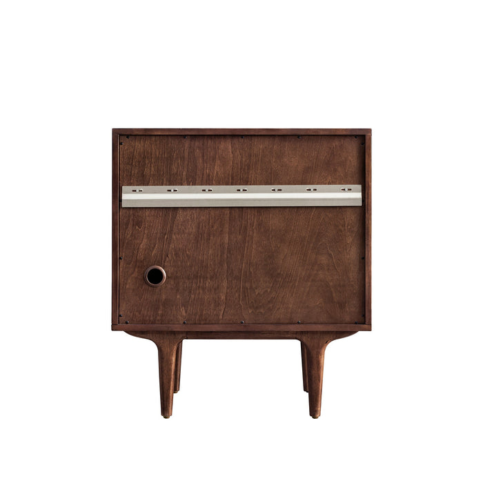 Amberly 30" Single Vanity in Mid-Century Walnut Single Bathroom Vanity James Martin Vanities Lime Delight Quartz 