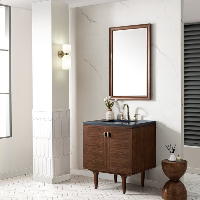 Amberly 30" Single Vanity Single Bathroom Vanity James Martin Vanities Charcoal Soapstone Quartz 