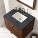 Amberly 30" Single Vanity in Mid-Century Walnut Single Bathroom Vanity James Martin Vanities Victorian Silver Quartz 