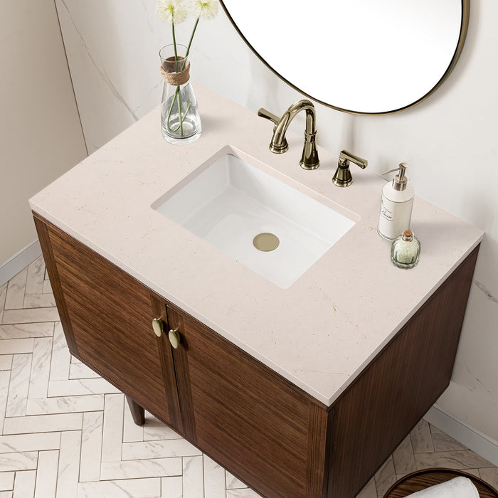 Amberly 36" Single Vanity in Mid-Century Walnut