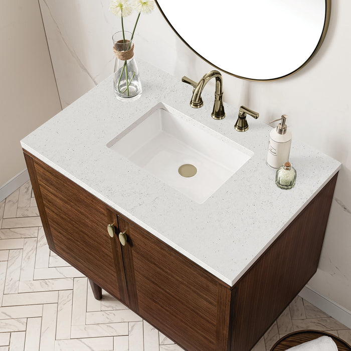 Amberly 36" Single Vanity in Mid-Century Walnut