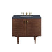 Amberly 36" Single Vanity in Mid-Century Walnut Single Bathroom Vanity James Martin Vanities Eternal Serena Quartz 