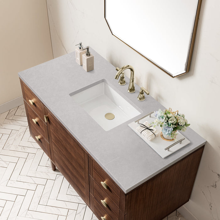 Amberly 48" Single Vanity in Mid-Century Walnut