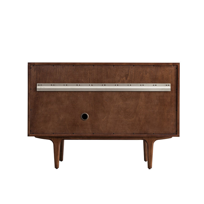 Amberly 48" Single Vanity in Mid-Century Walnut Single Bathroom Vanity James Martin Vanities Eternal Marfil Quartz 