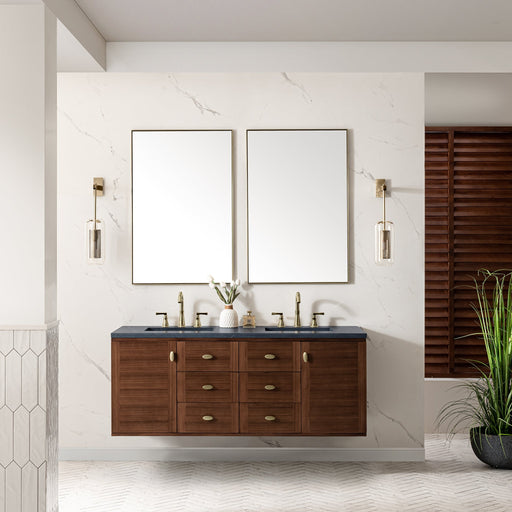 Amberly 60" Double Vanity Double Bathroom Vanity James Martin Vanities Arctic Fall solid surface 