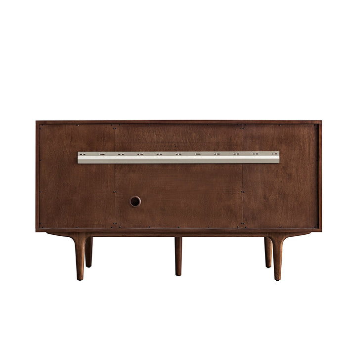 Amberly 60" Single Vanity in Mid-Century Walnut Single Bathroom Vanity James Martin Vanities Victorian Silver Quartz 