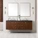 Amberly 72" Double Vanity in Mid-Century Walnut Double Bathroom Vanity James Martin Vanities Arctic Fall solid surface 