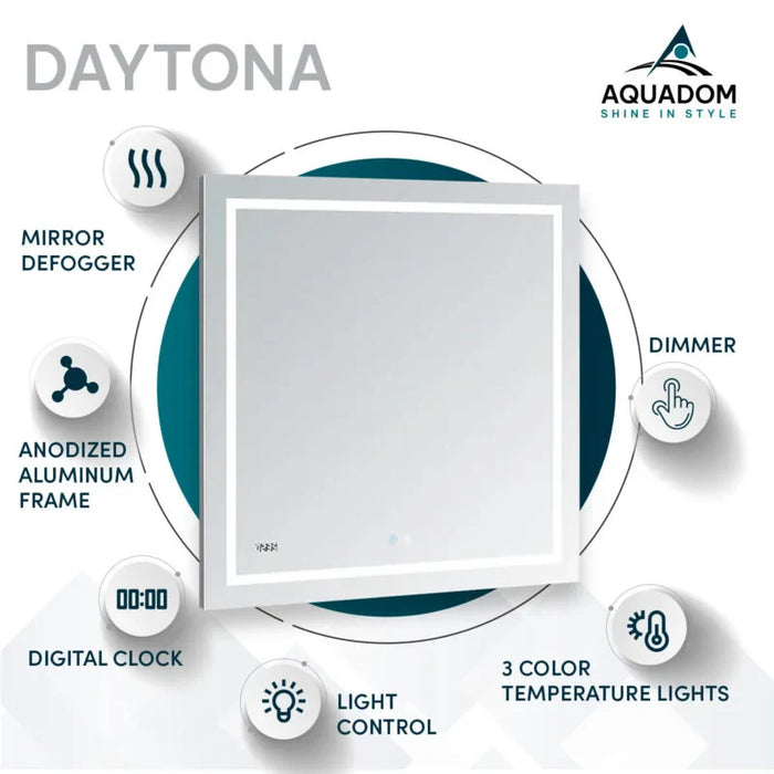 Aquadom Daytona 84'' × 36'' LED Lighted Bathroom Mirror