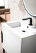 Columbia 24" Single Vanity, Glossy White, Matte Black w/ White Glossy Composite Stone Top - Luxe Vanity & Tub