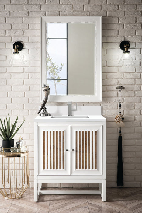 Athens 30" Single Vanity Cabinet, Glossy White