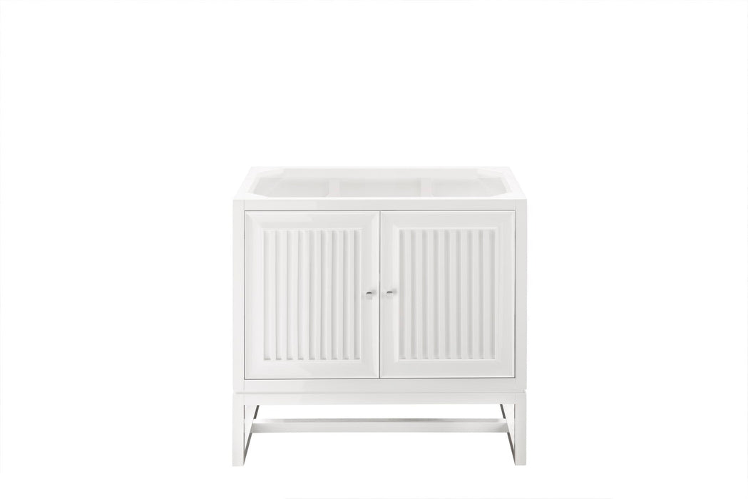 Athens 36" Single Vanity Cabinet, Glossy White Single Bathroom Vanity James Martin Vanities 