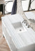 Athens 48" Single Vanity Cabinet, Glossy White Single Bathroom Vanity James Martin Vanities Eternal Serena Quartz 