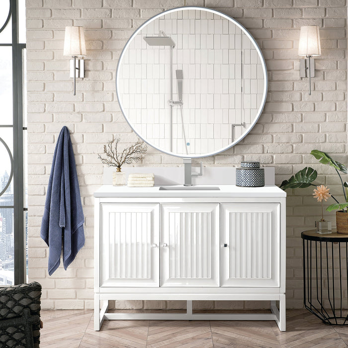 Athens 48" Single Vanity Cabinet, Glossy White