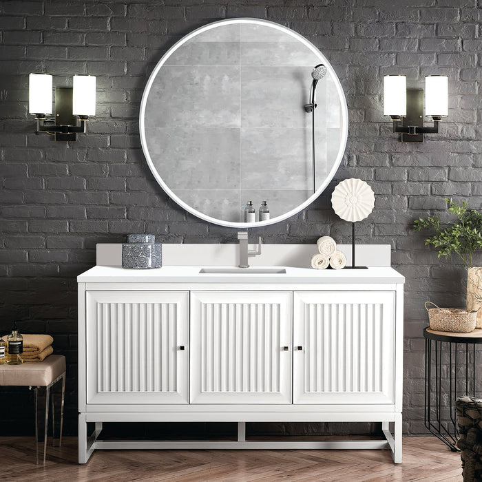 Athens 60" Single Vanity Cabinet , Glossy White