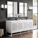 Athens 72" Double Vanity Cabinet, Glossy White Double Bathroom Vanity James Martin Vanities Arctic Fall Solid Surface 