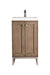 Chianti 20" Single Vanity, Whitewashed Walnut, Brushed Nickel, w/ White Glossy Composite Stone Top - Luxe Vanity & Tub