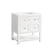 Breckenridge 30" Single Vanity in Bright White James Martin Vanities Carrara White Marble 