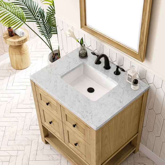 Breckenridge 30" Single Vanity in Light Natural Oak Single Vanity James Martin Vanities Lime Delight Quartz 