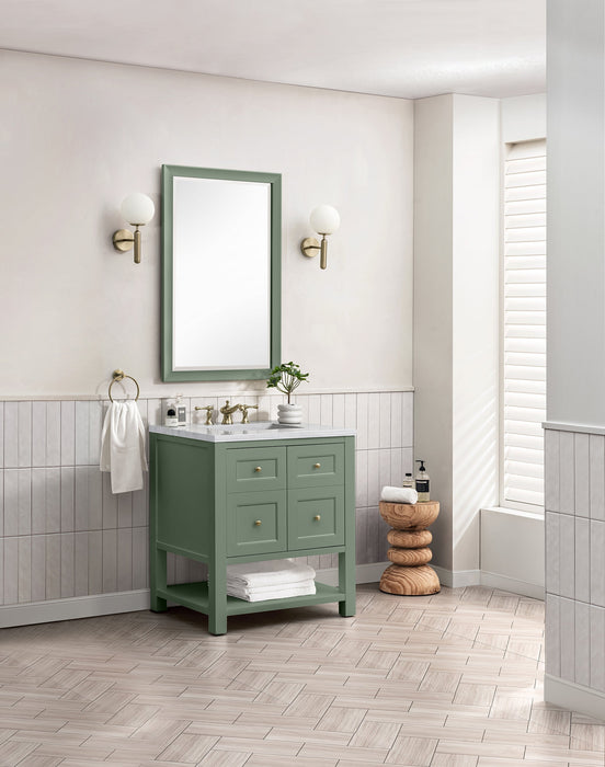 Breckenridge 30" Single Vanity in Smokey Celadon Single Vanity James Martin Vanities Arctic Fall solid surface 