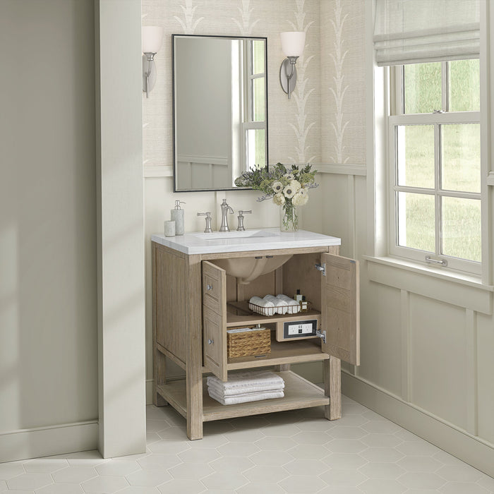 Breckenridge 30" Single Vanity in Whitewashed Oak Single Vanity James Martin Vanities Charcoal Soapstone Quartz 