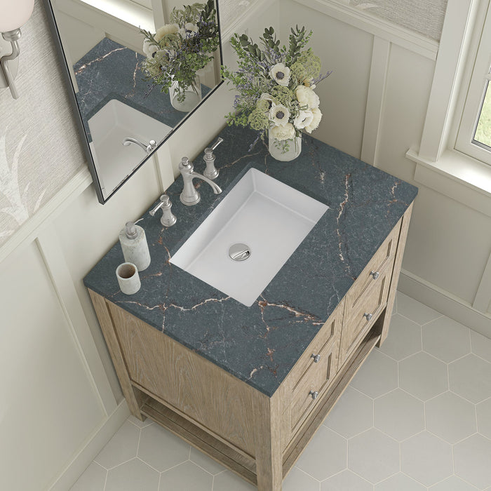 Breckenridge 30" Single Vanity in Whitewashed Oak Single Vanity James Martin Vanities White Zeus Quartz 