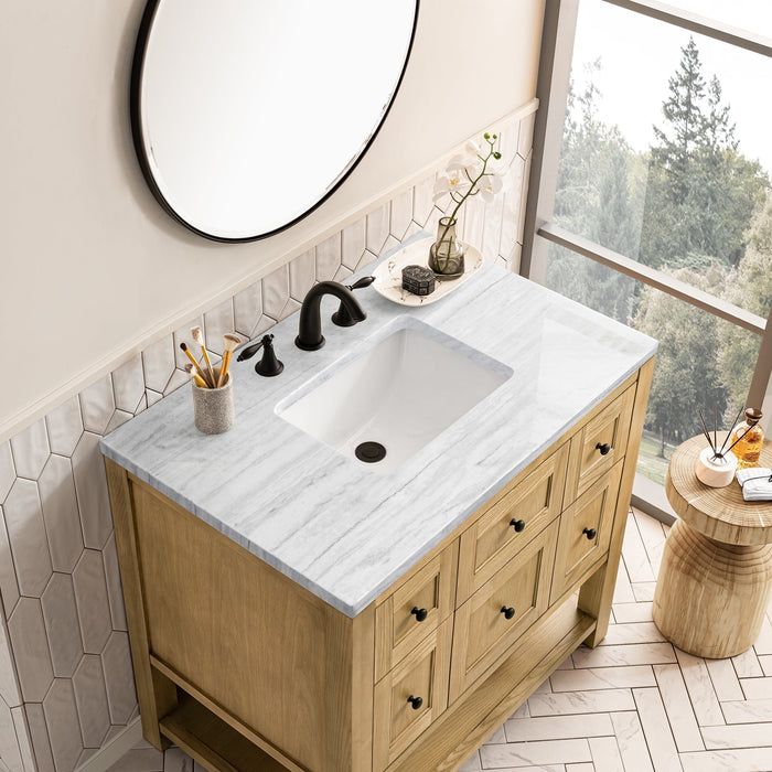 Breckenridge 36" Single Vanity in Light Natural Oak Single Bathroom Vanity James Martin Vanities Lime Delight Quartz 