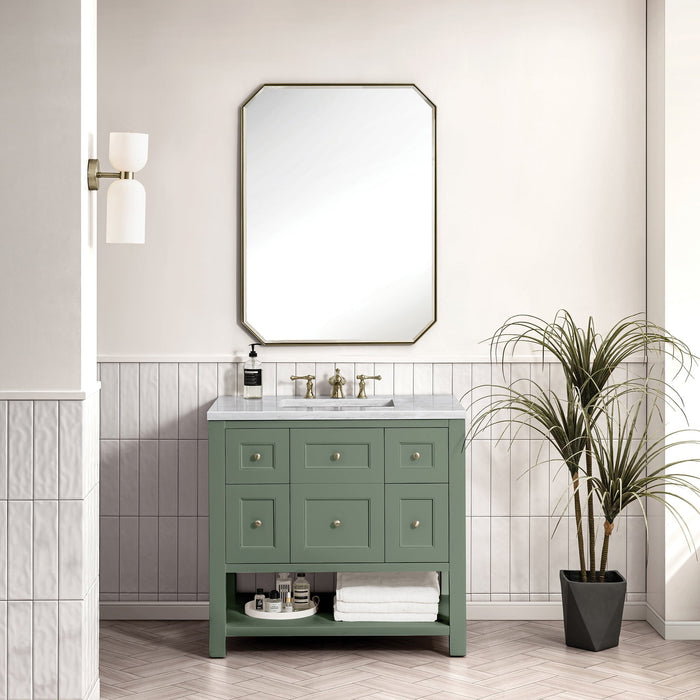 Breckenridge 36" Single Vanity in Smokey Celadon Single Bathroom Vanity James Martin Vanities Select Your Top 