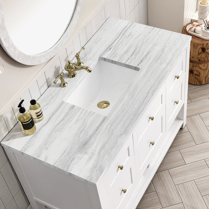 Breckenridge 48" Single Vanity in Bright White Single Bathroom Vanity James Martin Vanities Lime Delight Quartz 