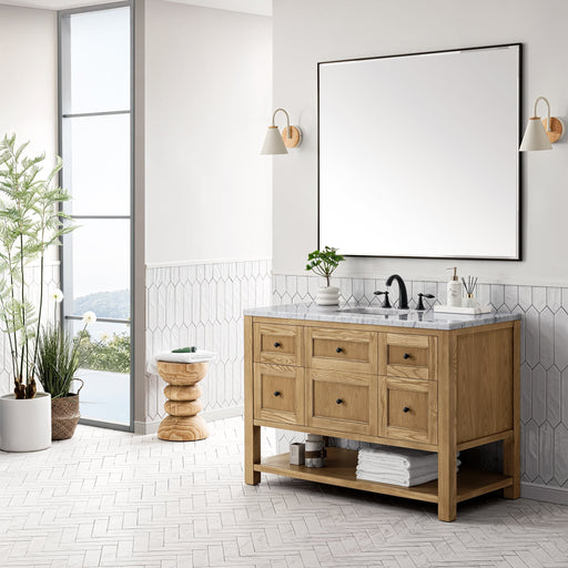 Breckenridge 48" Single Vanity in Light Natural Oak Single Bathroom Vanity James Martin Vanities Arctic Fall Solid Surface 