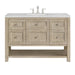 Breckenridge 48" Single Vanity in Whitewashed Oak Single Bathroom Vanity James Martin Vanities Eternal Jasmine Pearl Quartz 