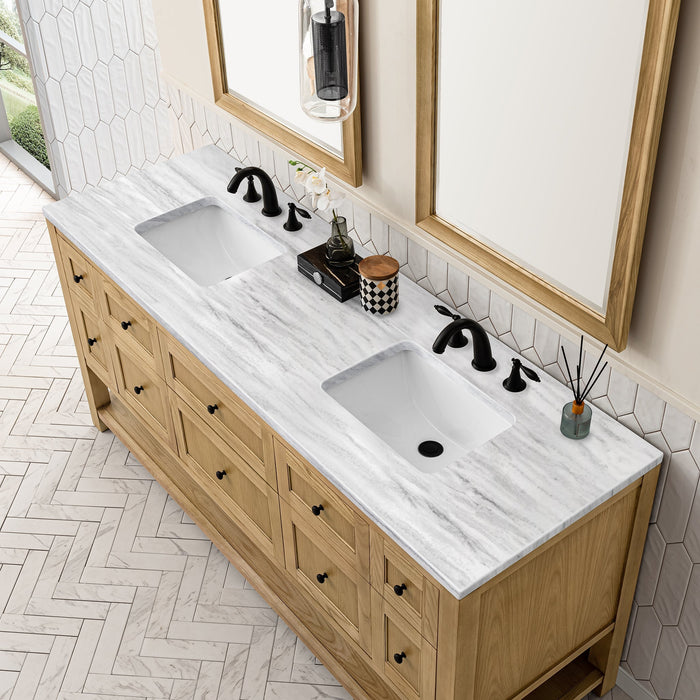 Breckenridge 72" Double Vanity in Light Natural Oak Double Bathroom Vanity James Martin Vanities Lime Delight Quartz 