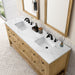 Breckenridge 72" Double Vanity in Light Natural Oak Double Bathroom Vanity James Martin Vanities White Zeus Single Faucet Quartz Top w/Backsplash 