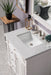 Bristol 30" Single Vanity in Bright White Single Bathroom Vanity James Martin Vanities Eternal Jasmine Pearl Quartz 