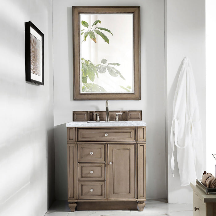 Bristol 30" Single Vanity in Whitewashed Walnut Single Bathroom Vanity James Martin Vanities Select Your Top 