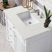 Bristol 36" Single Vanity in Bright White Single Bathroom Vanity James Martin Vanities Bright White White Zeus Quartz 