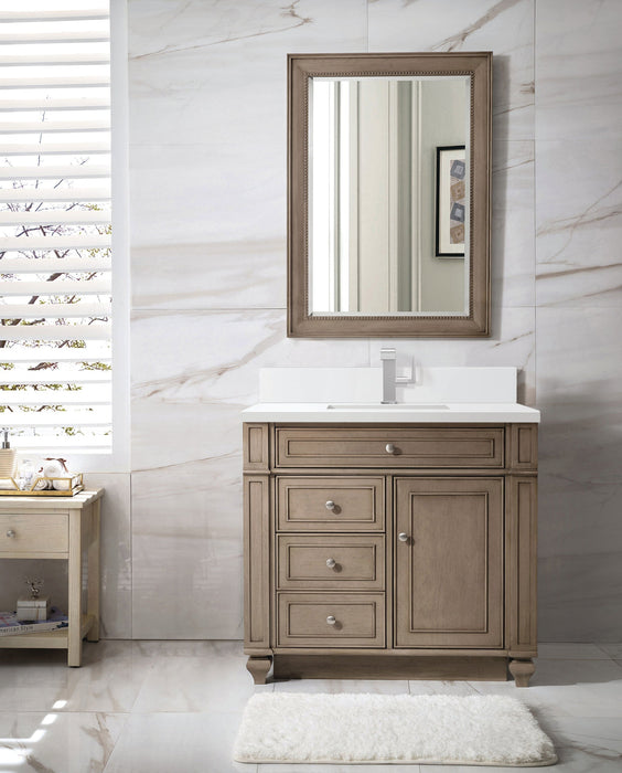 Bristol 36" Single Vanity in Whitewashed Walnut