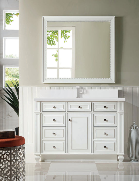 Bristol 48" Single Vanity in Bright White Single Bathroom Vanity James Martin Vanities Parisien Bleu Quartz 