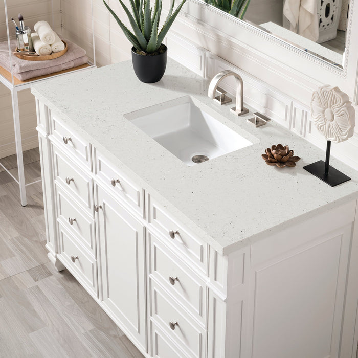 Bristol 48" Single Vanity in Bright White Single Bathroom Vanity James Martin Vanities 