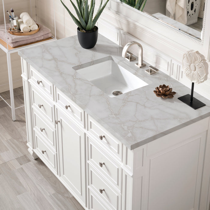 Bristol 48" Single Vanity in Bright White Single Bathroom Vanity James Martin Vanities 