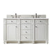 Bristol 60" Double Vanity in Bright White Double bathroom Vanity James Martin Vanities Eternal Jasmine Pearl Quartz 