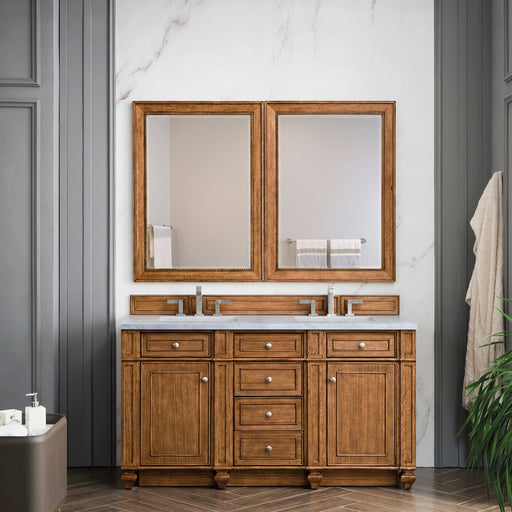 Bristol 60" Double Vanity in Saddle Brown Double bathroom Vanity James Martin Vanities Select Your Top 