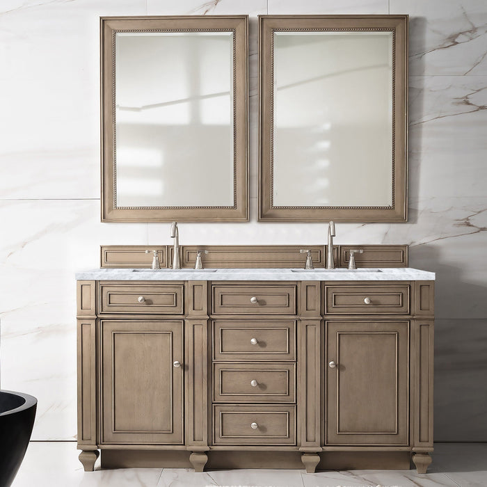 Bristol 60" Double Vanity in Whitewashed Walnut Double bathroom Vanity James Martin Vanities Select Your Top 