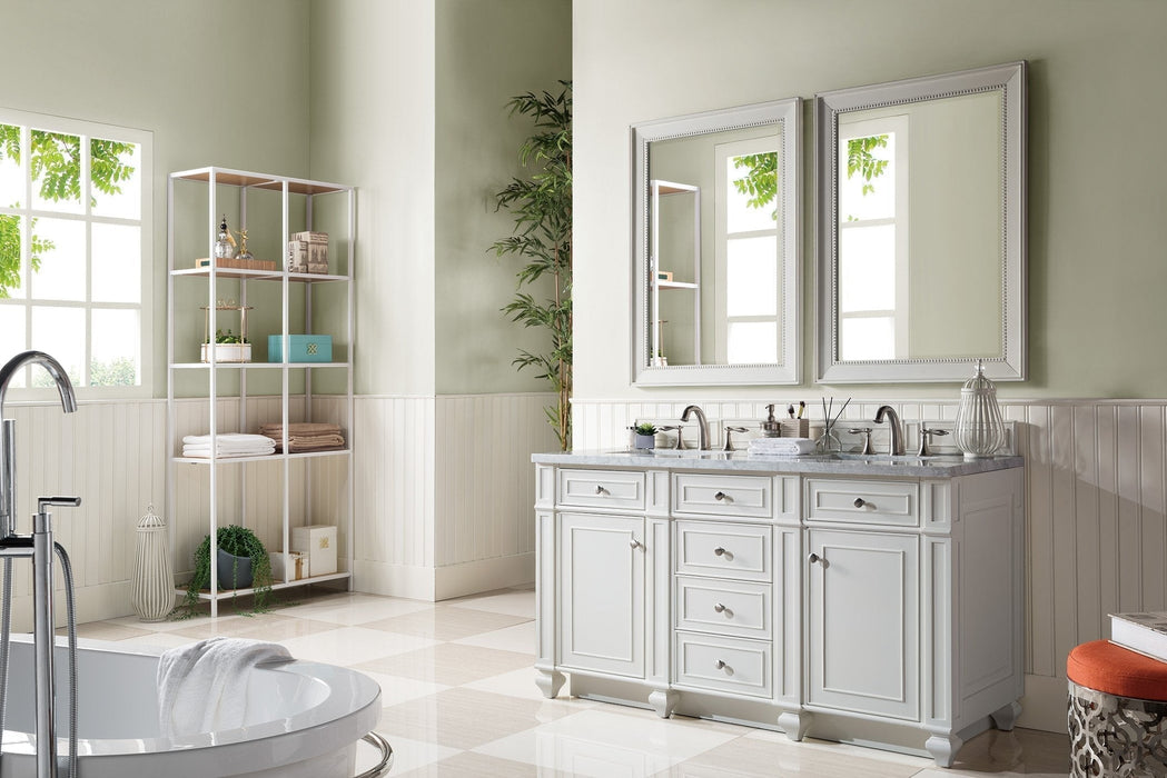 Bristol 60" Single Vanity in Bright White Double bathroom Vanity James Martin Vanities Charcoal Soapstone Quartz 