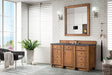 Bristol 60" Single Vanity in Saddle Brown Double bathroom Vanity James Martin Vanities Charcoal Soapstone Quartz 