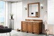 Bristol 60" Single Vanity in Saddle Brown Double bathroom Vanity James Martin Vanities Eternal Marfil Quartz 