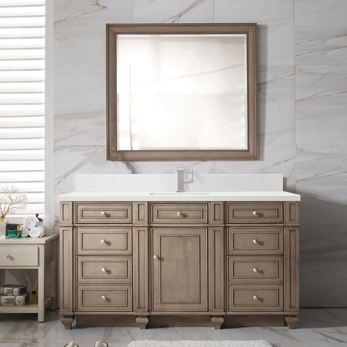 Bristol 60" Single Vanity in Whitewashed Walnut