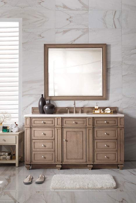 Bristol 60" Single Vanity in Whitewashed Walnut