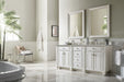 Bristol 72" Double Vanity in Bright White Double bathroom Vanity James Martin Vanities Ethereal Noctis Quartz 