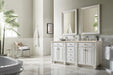 Bristol 72" Double Vanity in Bright White Double bathroom Vanity James Martin Vanities White Zeus Quartz 